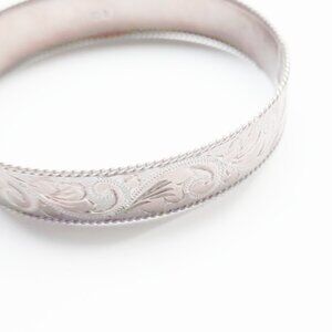 Antique Sterling Silver Hinged Bangle Bracelet
